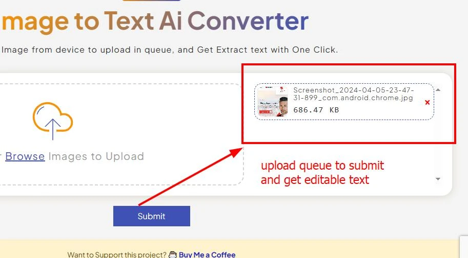 upload queue for bulk upload screenshots